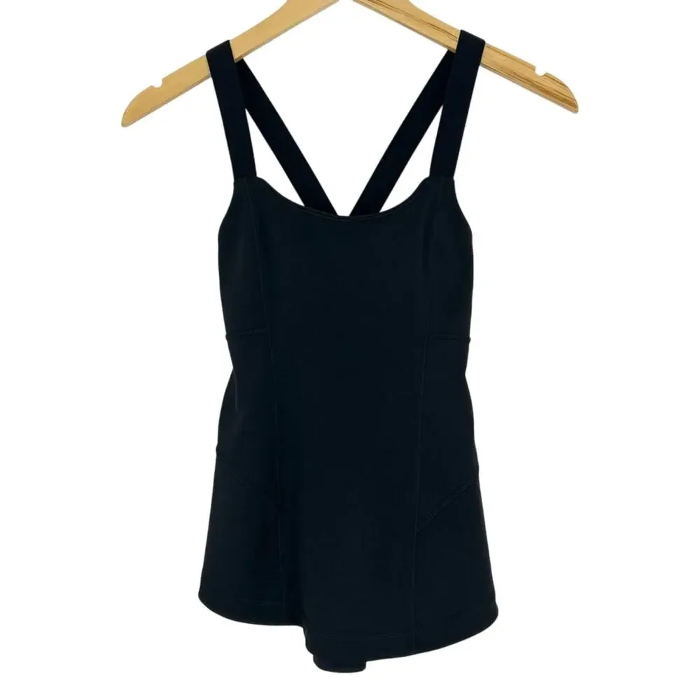 Lululemon Work it Out Tank in Black Cross Back Yoga Workout Gym Size 4‎